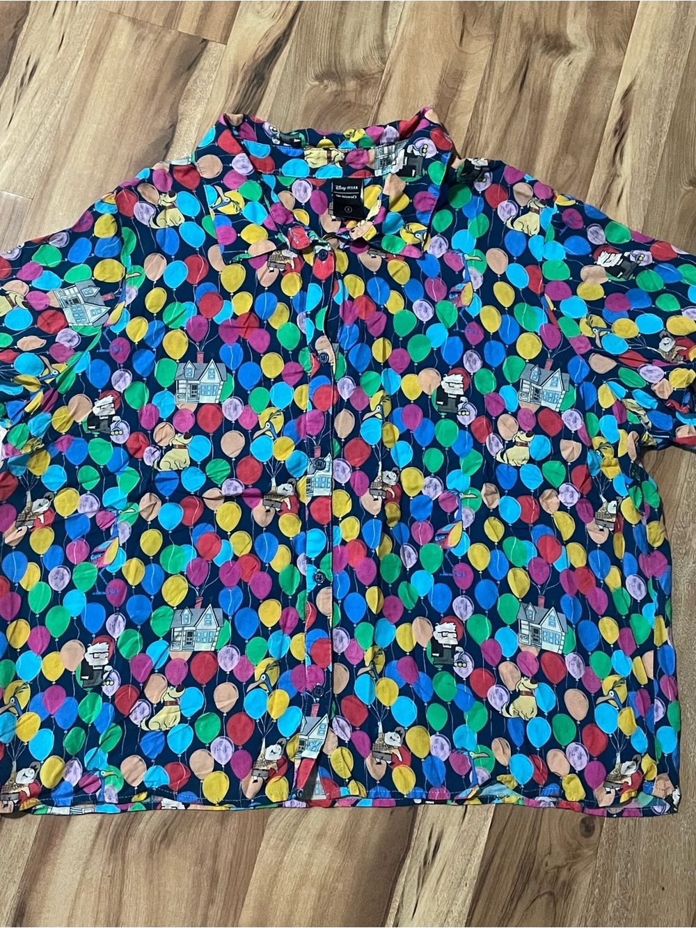 Her Universe Disney Pixar Up Balloons Button Up Shirt 100% Rayon - Plus Size 3